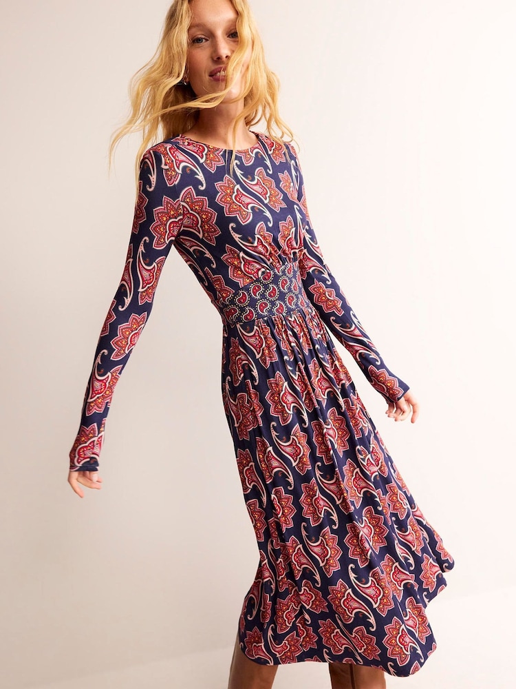 Boden Blue Thea Long Sleeve Midi Dress - Image 5 of 5 Boden Blue Thea Long Sleeve Midi Dress - Image 5 of 5