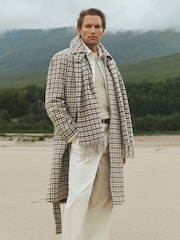 Palton din lână cu carouri houndstooth și curea Reiss Christem - Imaginea 1 din 9
