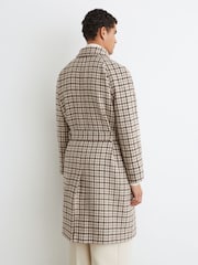 Palton din lână cu carouri houndstooth și curea Reiss Christem - Imaginea 8 din 9