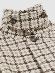 Palton din lână cu carouri houndstooth și curea Reiss Christem - Imaginea 9 din 9