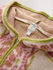 Pink Bandana Print Knitted Zip Through Cardigan - Image 7 of 8