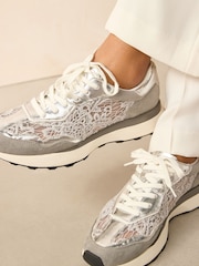 Серебряный - Print Forever Comfort® Chunky Sole Lace-Up Trainers - Image 3 of 3