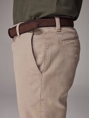 Stone Slim Fit Belted Soft Touch Textured Trousers - Image 3 of 7