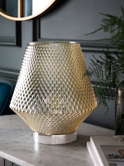 Champagne Gold Battery Operated Large Tapered Ambient Lamp - Image 2 of 5