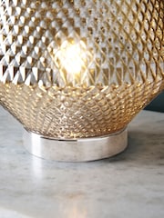 Champagne Gold Battery Operated Large Tapered Ambient Lamp - Image 3 of 5