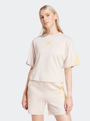 adidas Pink 100% Cotton Sportswear Future Icons 3-Stripes T-Shirt - Image 1 of 7