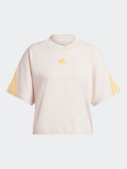 adidas Pink 100% Cotton Sportswear Future Icons 3-Stripes T-Shirt - Image 7 of 7