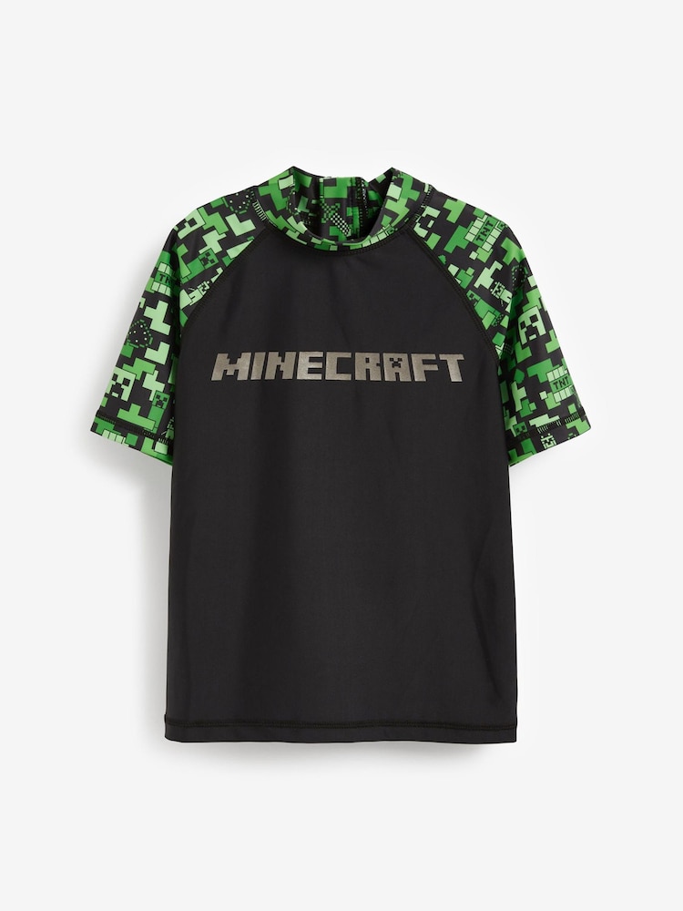 Green Minecraft Rash Vest (3-16yrs) - Image 2 of 3