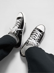 Converse Black Leather Ox Trainers - Image 1 of 15