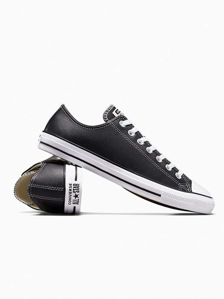 Converse Black Leather Ox Trainers - Image 11 of 15