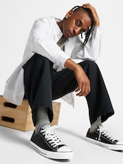 Converse Black Leather Ox Trainers - Image 3 of 15