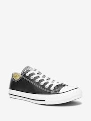 Converse Black Leather Ox Trainers - Image 6 of 15