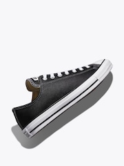 Converse Black Leather Ox Trainers - Image 7 of 15