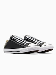 Converse Black Leather Ox Trainers - Image 8 of 15