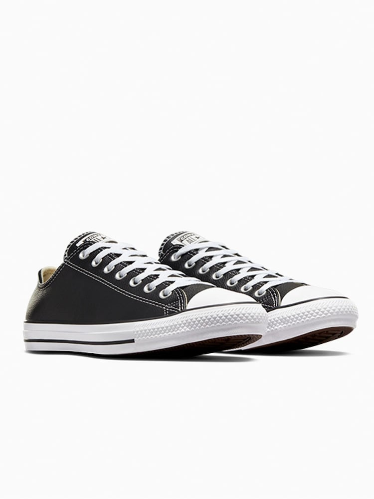 Converse Black Leather Ox Trainers - Image 8 of 15