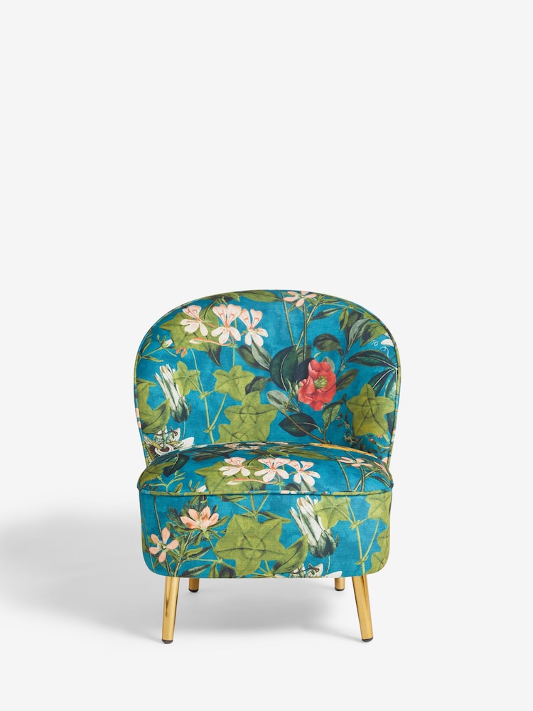 Clarke & Clarke Passiflora Kingfisher Blue Meteo Accent Chair - Image 2 of 7