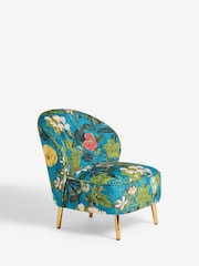 Clarke & Clarke Passiflora Kingfisher Blue Meteo Accent Chair - Image 3 of 7