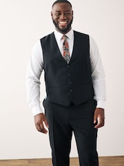 Black Regular Fit Waistcoat - Image 1 of 6