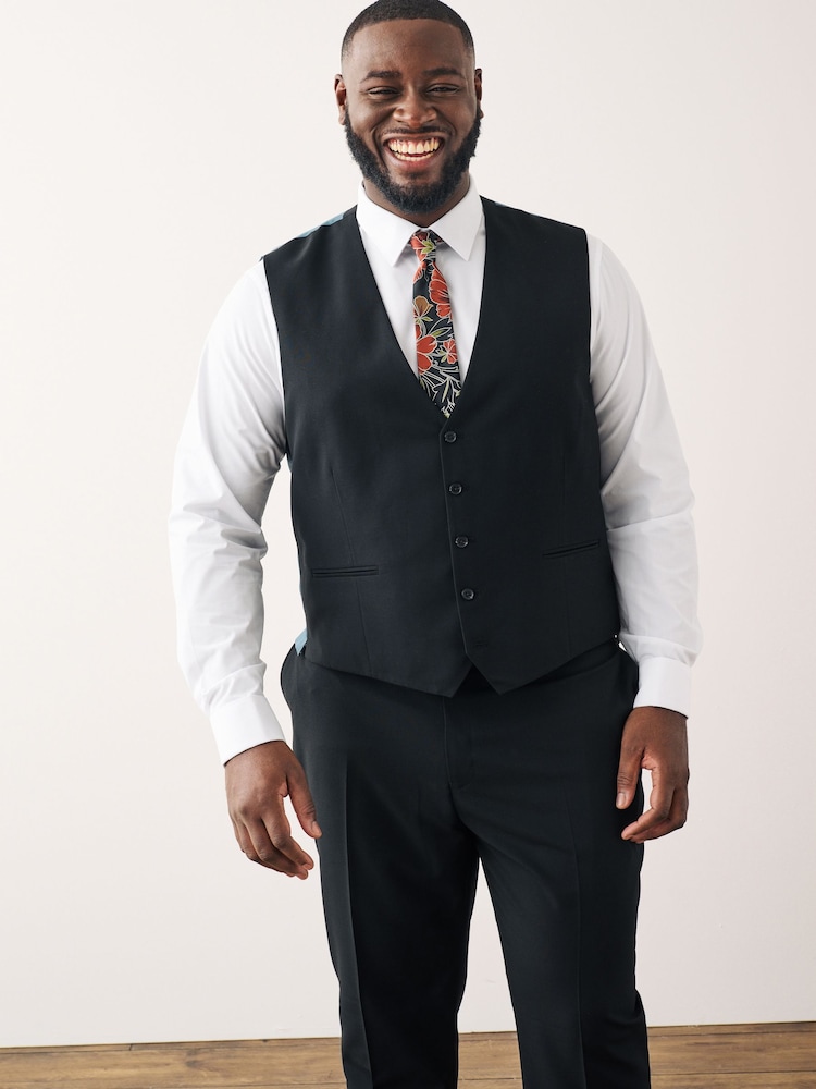 Black Regular Fit Waistcoat - Image 1 of 6