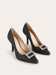 Boden Black Jewelled Heeled Court Shoes - Image 3 of 4