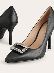 Boden Black Jewelled Heeled Court Shoes - Image 4 of 4