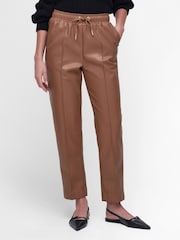 Barbour® International Camel Agusta Faux Leather Trousers - Image 2 of 6