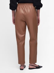 Barbour® International Camel Agusta Faux Leather Trousers - Image 3 of 6