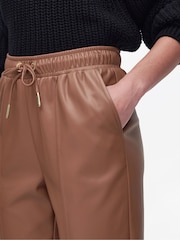 Barbour® International Camel Agusta Faux Leather Trousers - Image 4 of 6