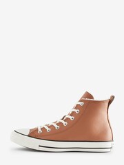 Converse Sand Fleece Lined All Star High Top Trainers - Image 2 of 10