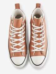 Converse Sand Fleece Lined All Star High Top Trainers - Image 5 of 10