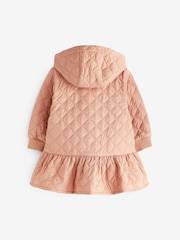 Camel Brown Shower Resistant Skirted Quilted Coat (3mths-7yrs) - Image 7 of 11
