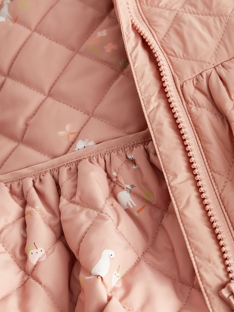 Camel Brown Shower Resistant Skirted Quilted Coat (3mths-7yrs) - Image 8 of 11