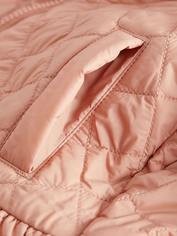 Camel Brown Shower Resistant Skirted Quilted Coat (3mths-7yrs) - Image 9 of 11