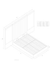 Contemporary Blend Light Natural Cerys Upholstered Hotel Bed Frame with Ottoman Storage and Mirrors - Image 4 of 8