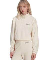 Кремовая толстовка с короткой молнией adidas Originals Vintage Sports - Image 1 of 7