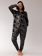 B by Ted Baker Foil Print Black Onesie - Image 1 of 8