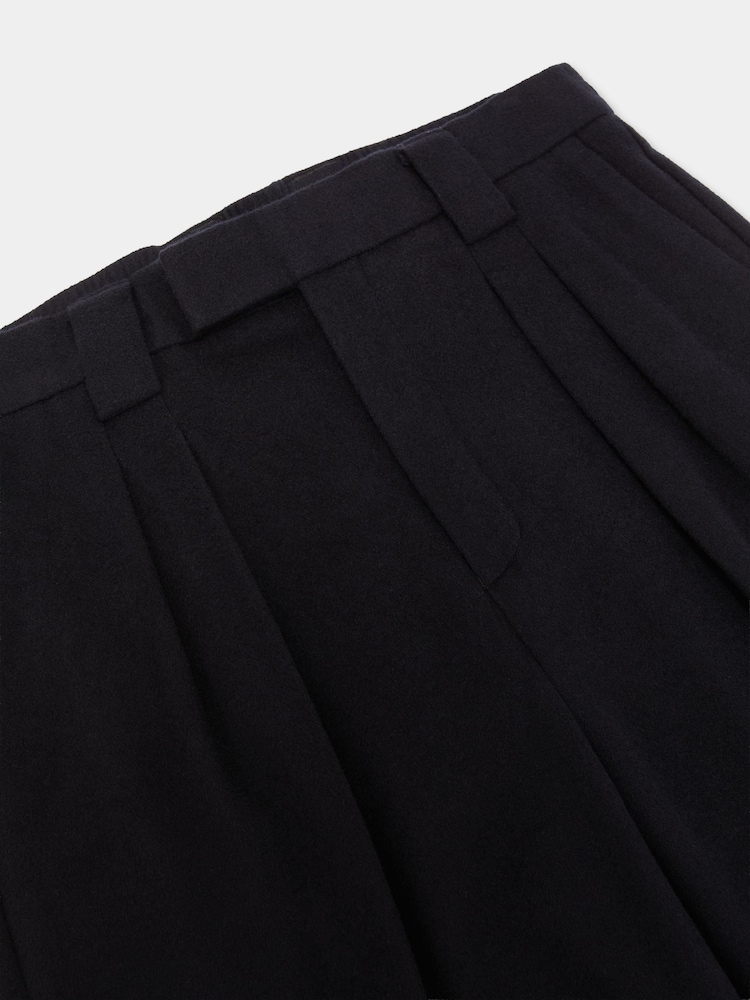 marine - Pantalons plissés Reiss Farrel en flanelle de laine en mélange, coupe décontractée - Image 6 sur 6