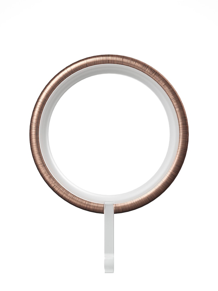 Antique Copper 10 Pack 28mm Diameter Metal Curtain Pole Rings - Image 4 of 4