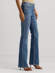 Lauren Ralph Lauren Dark Blue Wash High Rise Boot Jeans - Image 4 of 8