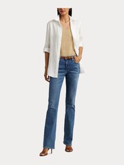 Lauren Ralph Lauren Dark Blue Wash High Rise Boot Jeans - Image 5 of 8
