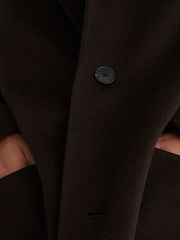 Reiss Dark Brown Eclipse Wool-Blend Blindseam Relaxed-Fit Coat - Image 6 of 8