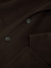 Reiss Dark Brown Eclipse Wool-Blend Blindseam Relaxed-Fit Coat - Image 8 of 8