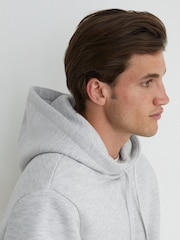 Reiss Grey Watts Heavyweight Cotton-Blend Relaxed-Fit Hoodie - Image 1 of 7