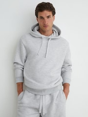 Reiss Grey Watts Heavyweight Cotton-Blend Relaxed-Fit Hoodie - Image 3 of 7