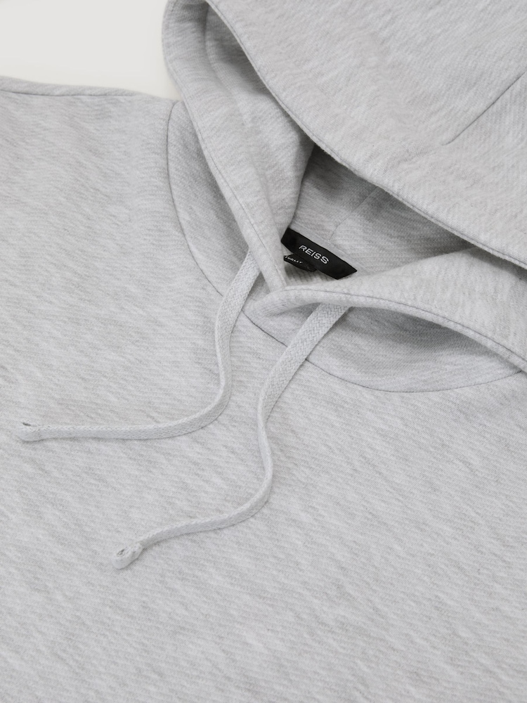 Reiss Grey Watts Heavyweight Cotton-Blend Relaxed-Fit Hoodie - Image 7 of 7