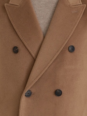Reiss Camel Brown Dusk Wool-Blend Double-Breasted Epsom Overcoat - Image 3 of 8