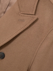 Reiss Camel Brown Dusk Wool-Blend Double-Breasted Epsom Overcoat - Image 8 of 8