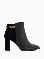 Dune London Black Almond Toe Olia Buckle Low Boots - Image 1 of 5