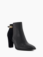 Dune London Black Almond Toe Olia Buckle Low Boots - Image 2 of 5