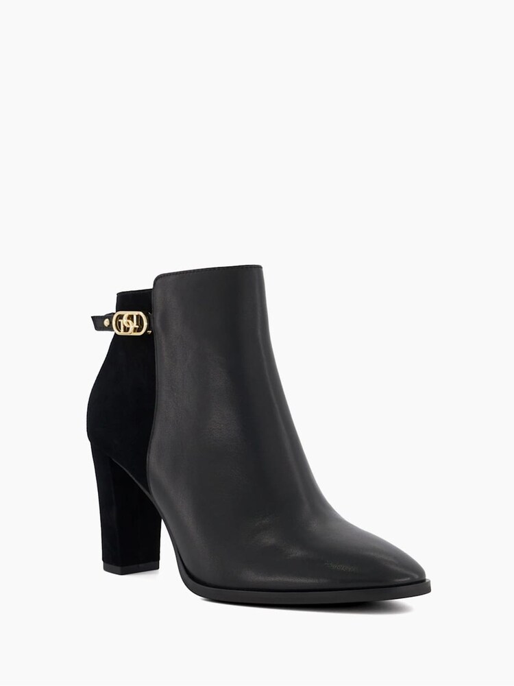 Dune London Black Almond Toe Olia Buckle Low Boots - Image 2 of 5